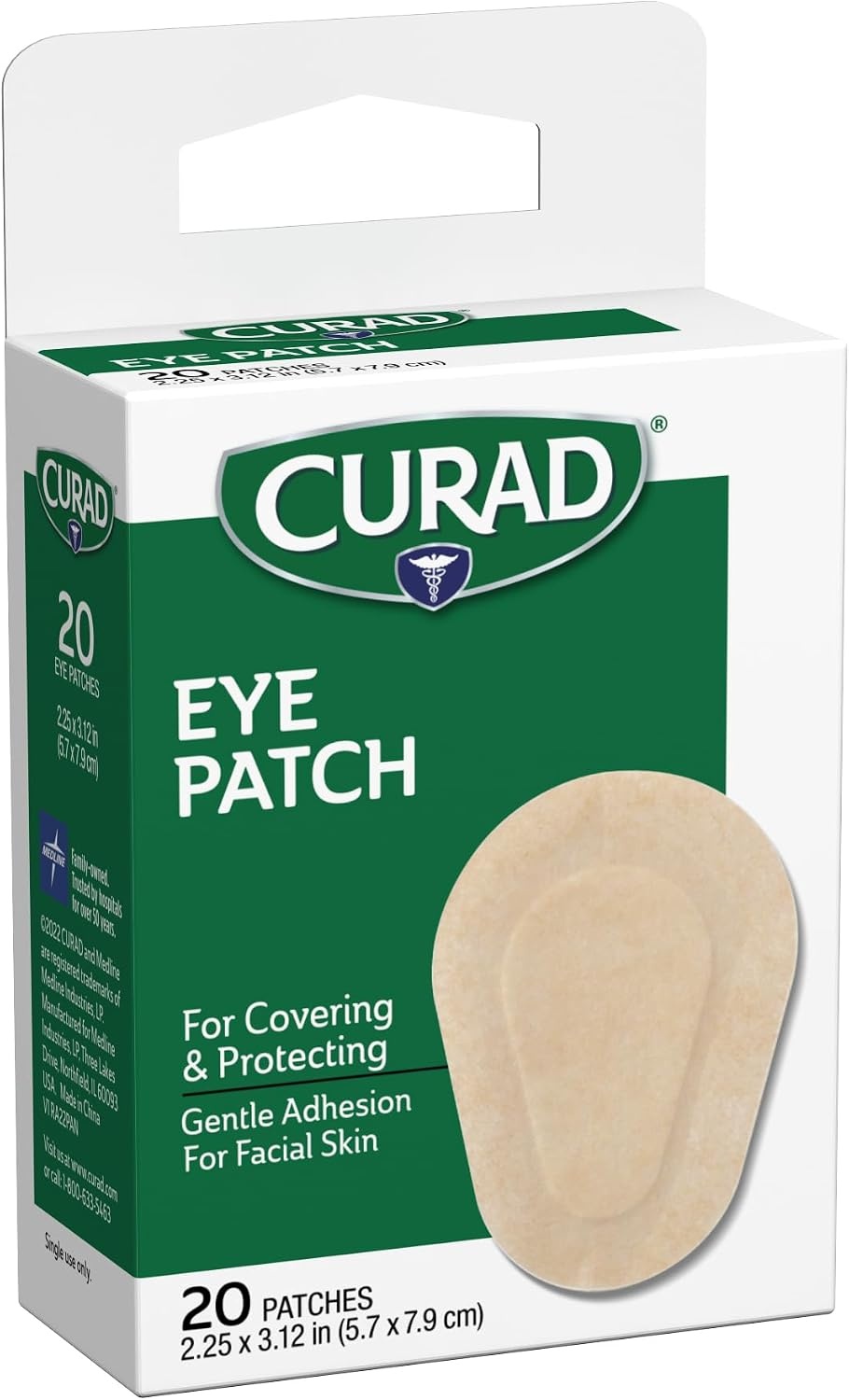 image:imageCURAD Eye Patch NonWoven Paper 2 025 x 3 013 in 20 Count20 Count Pack of 1