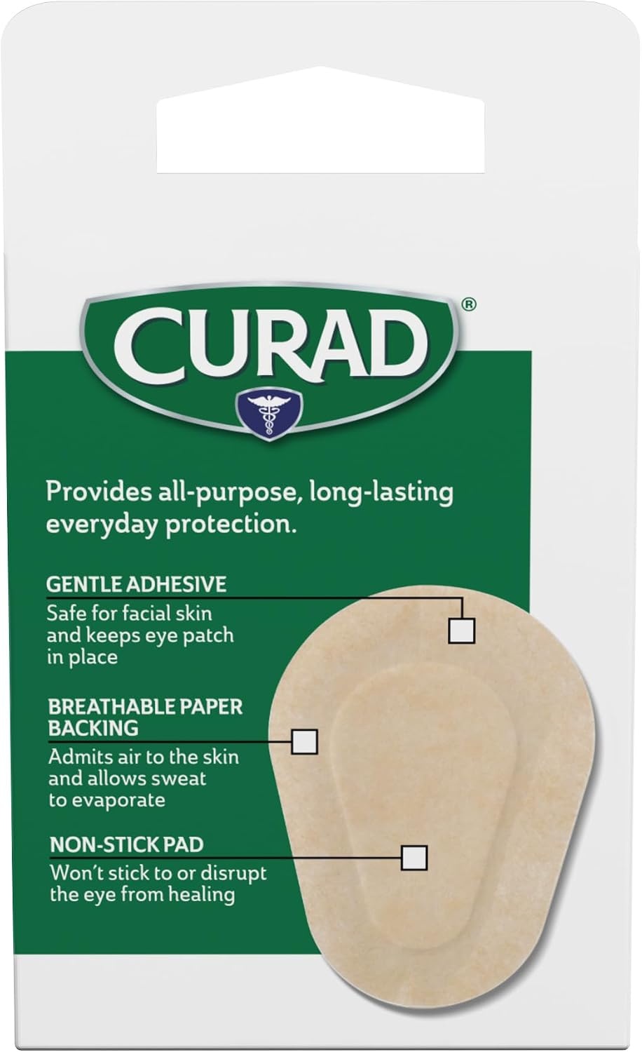image:imageCURAD Eye Patch NonWoven Paper 2 025 x 3 013 in 20 Count20 Count Pack of 3