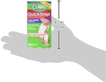 image:imageCURAD QuickStop Bleeding Control Flexible Fabric Bandages Assorted Sizes 30 Count30 Count Pack of 1