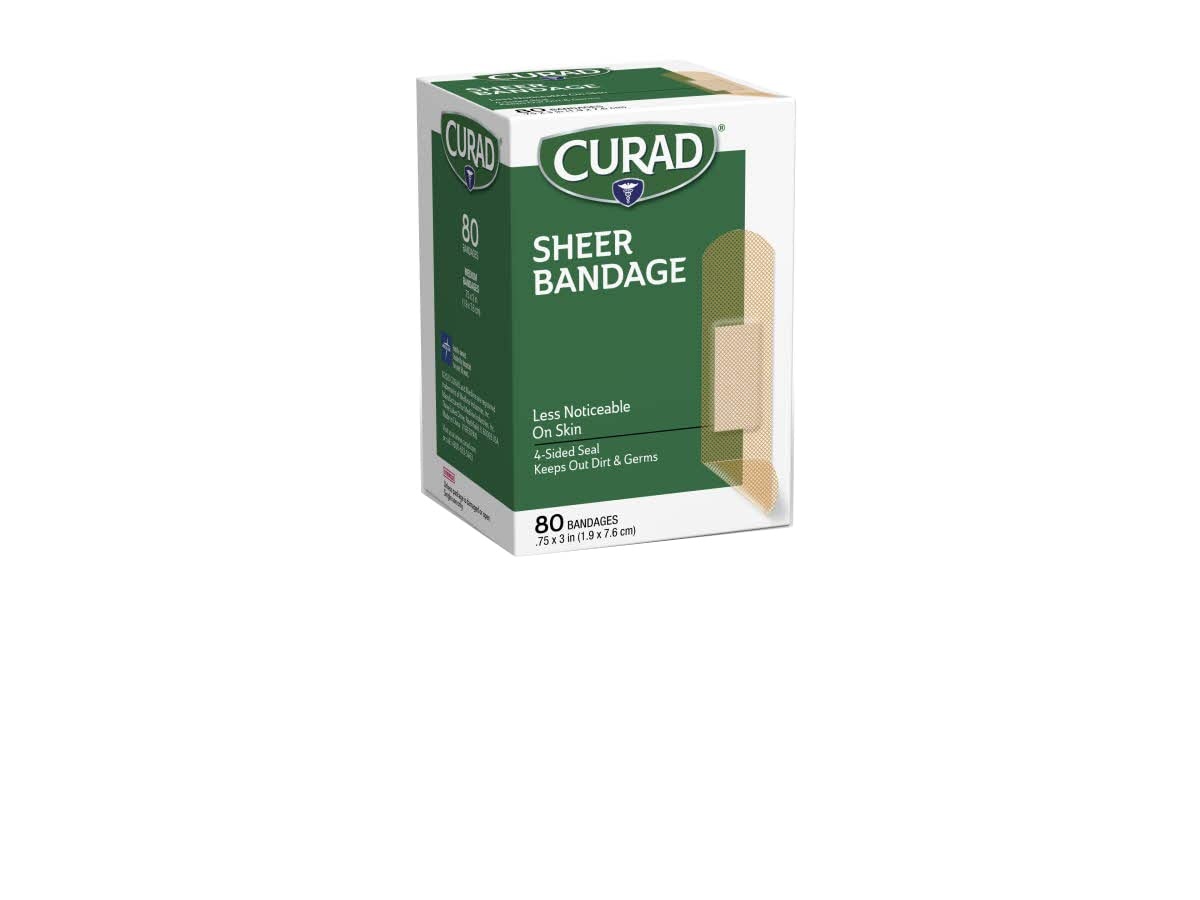 image:imageCURAD Regular Size Adhesive Bandages Sheer 80Count Boxes Pack of 6