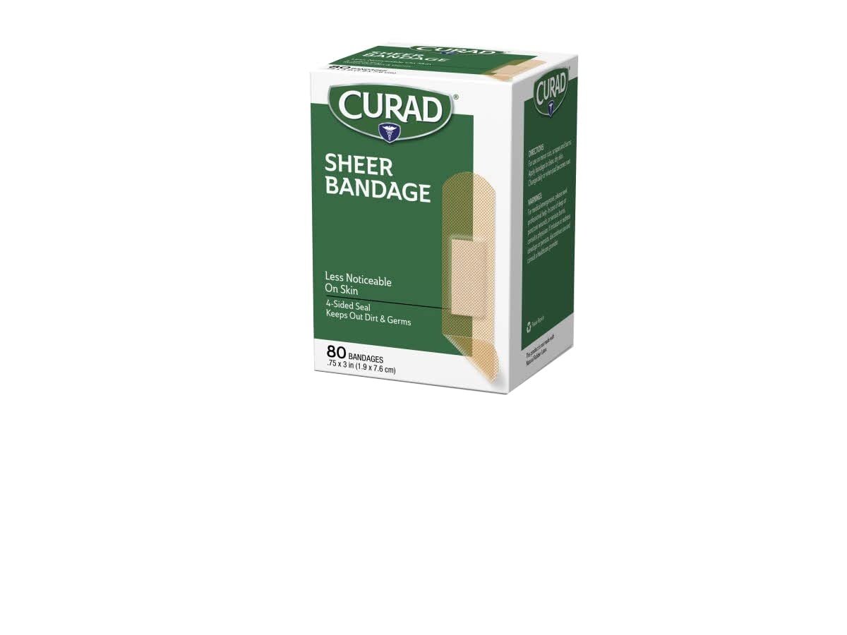image:imageCURAD Regular Size Adhesive Bandages Sheer 80Count Boxes Pack of 6