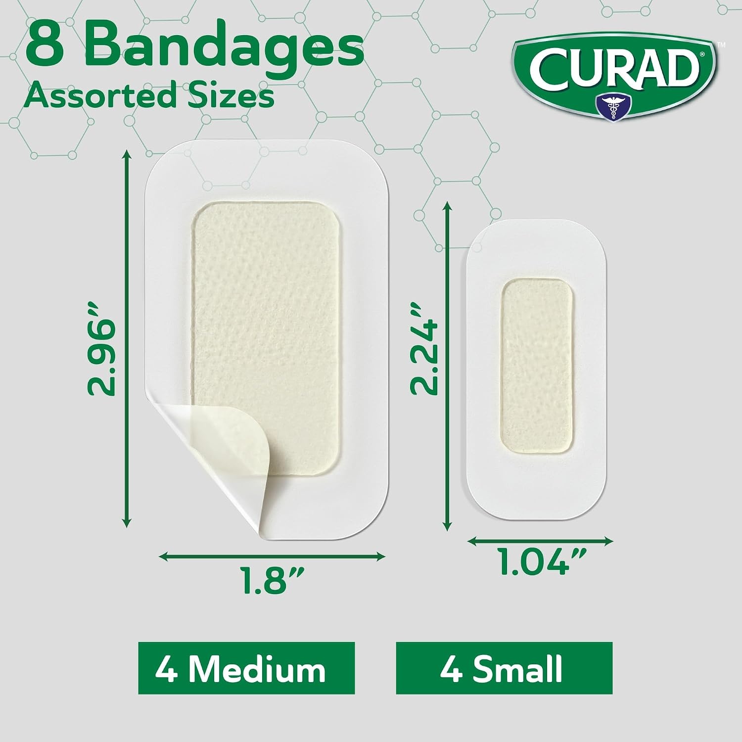 image:imageCURAD Soothe amp Cool Clear Waterproof Hydrogel Bandages Assorted Sizes