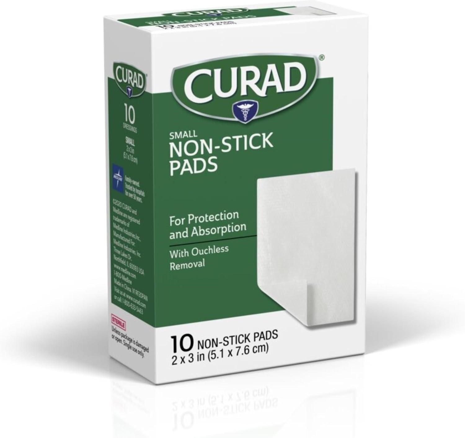 image:imageCurad NonStick Pads 3 Inches X 4 Inches 10 Count10 Count Pack of 1