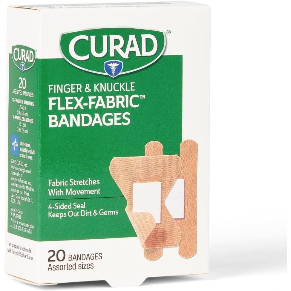 image:imageCURAD FlexFabric Finger and Knuckle Bandages Assorted Sizes 20 Count75x3