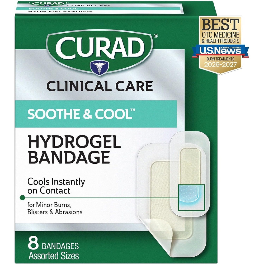 image:imageCURAD Soothe amp Cool Clear Waterproof Hydrogel Bandages Assorted Sizes