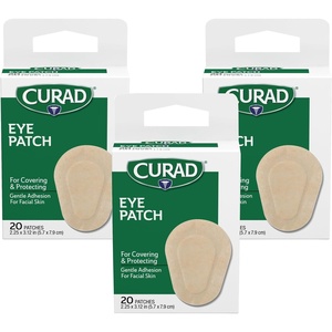 CURAD Eye Patch, Non-Woven, Paper, 2 0.25 x 3 0.13 in, 20 Count(20 Count (Pack of 3))