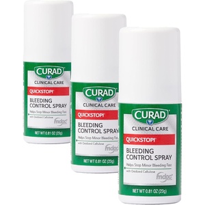 CURAD QuickStop!® Bleeding Control Spray | .81oz | Fast-Acting Solution for Persistent Bleeding | For Minor Cuts & Scrapes | 1 Count(0.81 Ounce (Pack of 3))