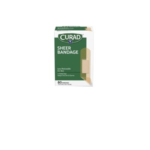 CURAD Regular Size Adhesive Bandages, Sheer, 80-Count Boxes (Pack of 6)