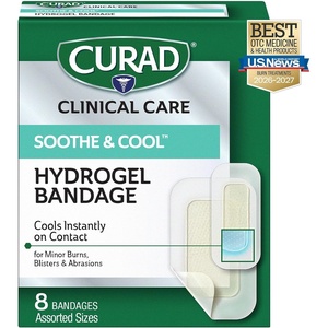 CURAD Soothe & Cool Clear Waterproof Hydrogel Bandages, Assorted Sizes