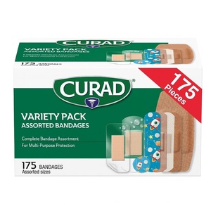Curad Family Bandage Variety Pack, 4 Styles Included; Waterproof, Galaxy, Flex-Fabric, Heavy Duty, 175 Bandages