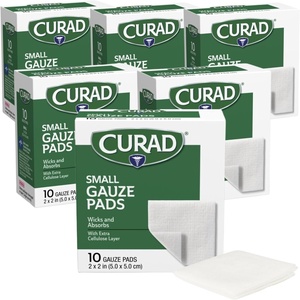Curad Non-Woven Pro-Gauze, 4 Inch x 4 Inch, 10 Count (Pack of 4)(10 Count (Pack of 6))