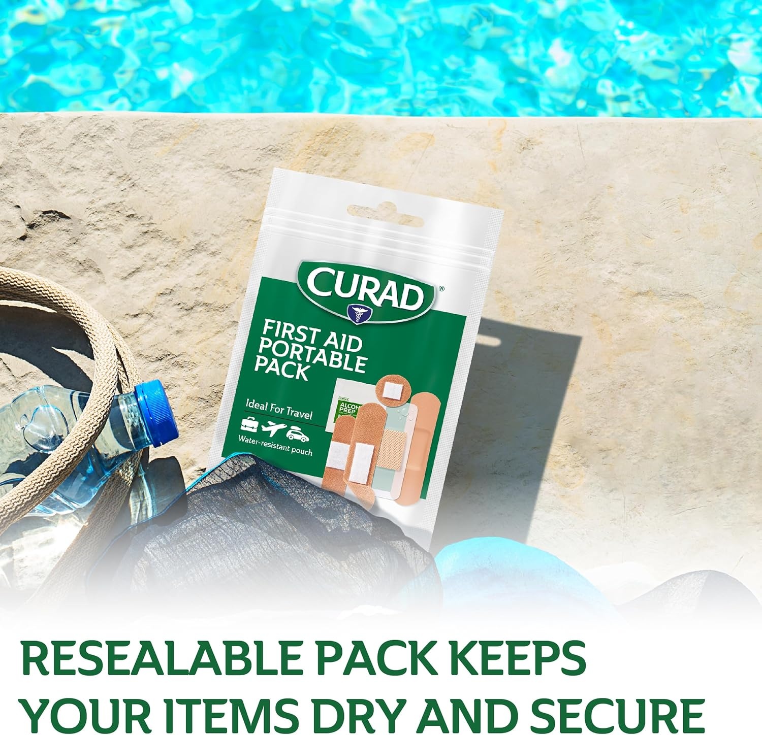 image:imageCURAD First Aid Portable Pack 15 Count OntheGo Essentials 12 Packs15 Count Pack of 12