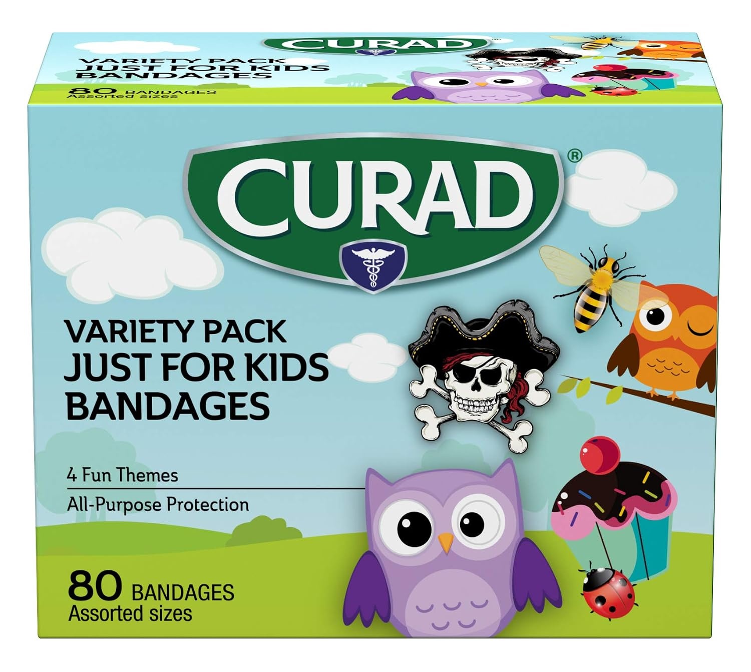 image:imageCURAD Just for Kids Plastic Bandages Assorted Sizes Box of 80Kids