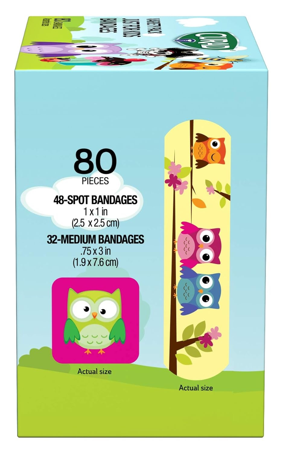 image:imageCURAD Just for Kids Plastic Bandages Assorted Sizes Box of 80Kids