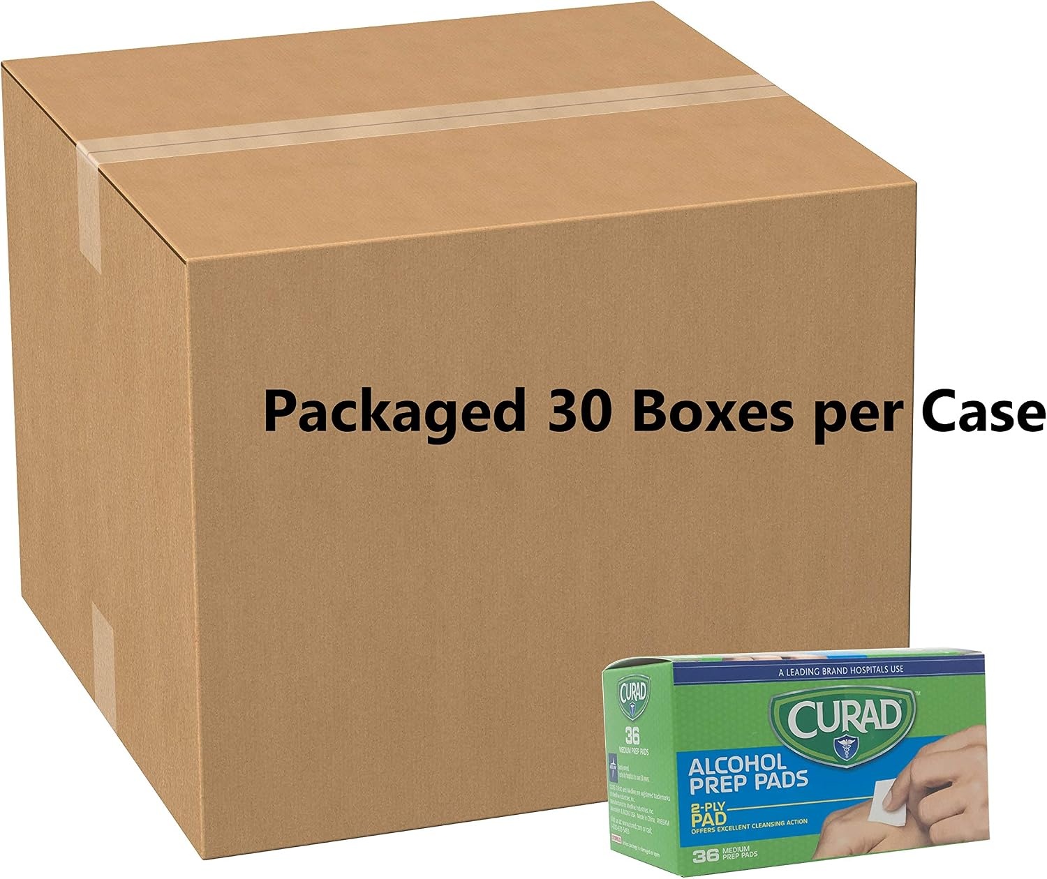 image:imageCURAD Medium 2Ply Sterile Alcohol Prep Pads Essential for First Aid Kits 100Box Pack of 3036 Count Pack of 30