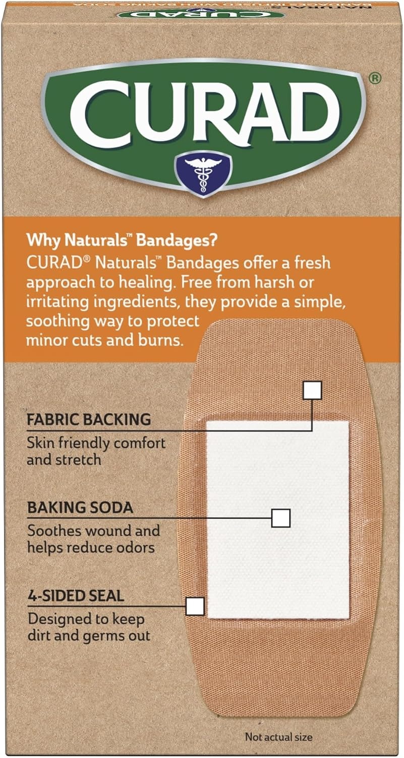 image:imageCURAD Naturals Bandages with Baking Soda Tan 2 in x 4 in Box of 102 x 4