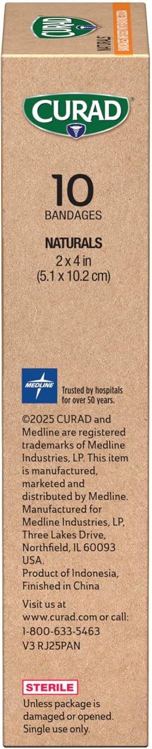 image:imageCURAD Naturals Bandages with Baking Soda Tan 2 in x 4 in Box of 102 x 4