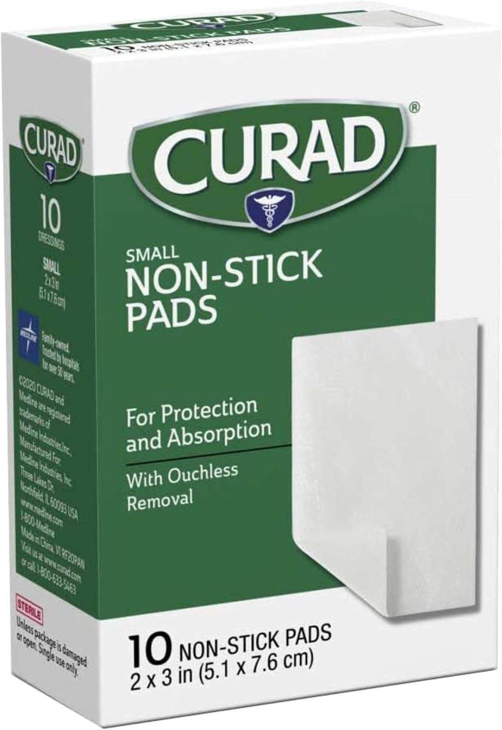 image:imageCURAD Nonstick Pads LatexFree 2 x 3 in 10 Count1