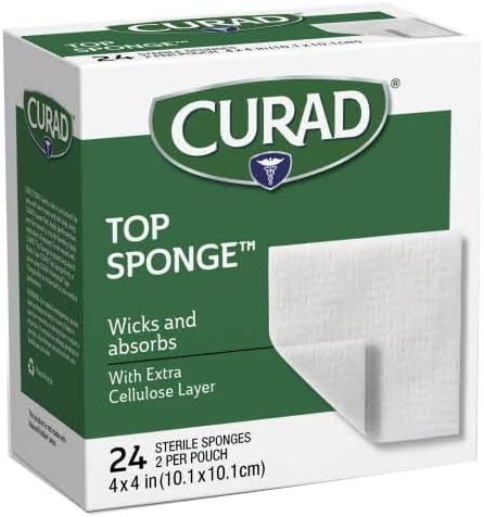 image:imageCURAD PostOp Top Sponge Gauze Pads Sterile 4 x 4 in 24 Count24 Count Pack of 1
