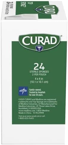 image:imageCURAD PostOp Top Sponge Gauze Pads Sterile 4 x 4 in 24 Count24 Count Pack of 1