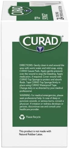 image:imageCURAD PostOp Top Sponge Gauze Pads Sterile 4 x 4 in 24 Count24 Count Pack of 1