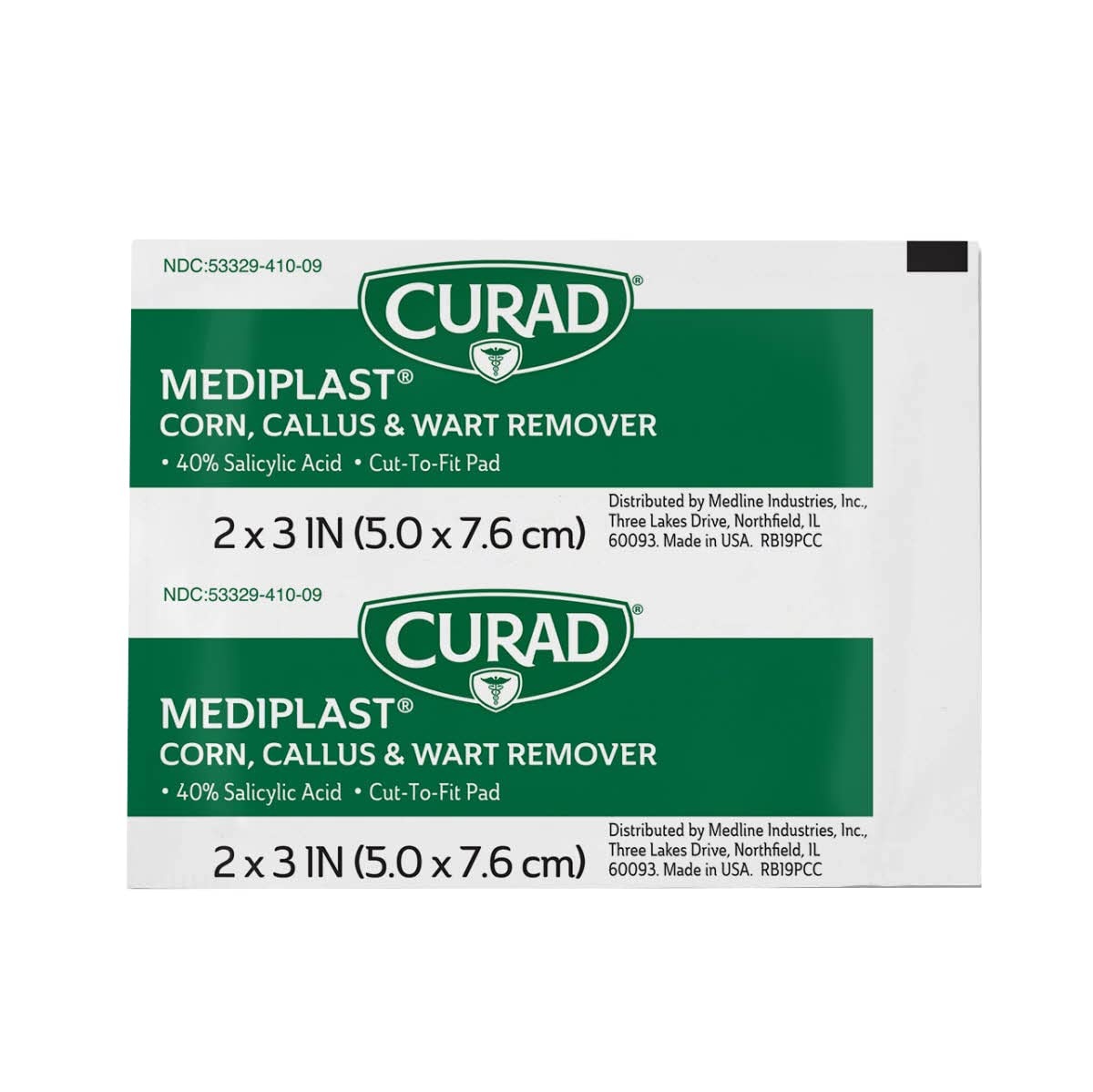 image:imageCurad CUR01496 Mediplast 25 Pads Corn Callus amp Wart Remover 40 Salicylic Acid Pads for topical removal of corns callus or plantar wartsWart Remover