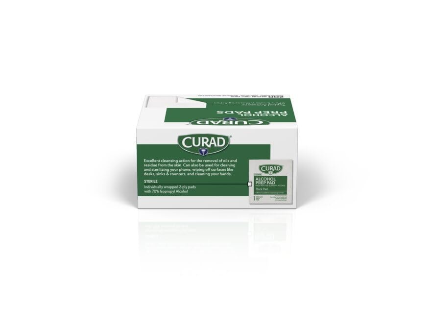 image:imageCurad Alcohol Prep Pads 70 Alcohol 1000 Count 5 Boxes 200 CTEA1 Count Pack of 4000