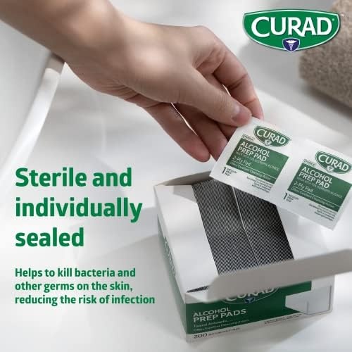 image:imageCurad Alcohol Prep Pads 70 Alcohol 1000 Count 5 Boxes 200 CTEA1 Count Pack of 4000