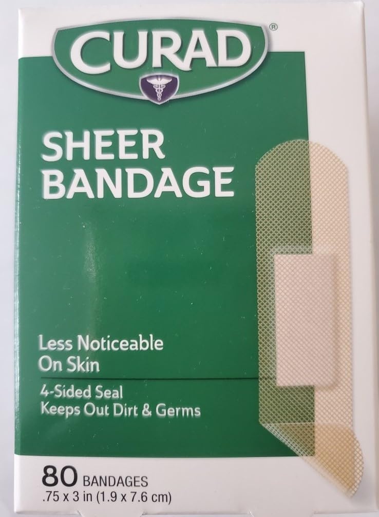 image:imageCurad Regular Size Adhesive Bandages Sheer 80Count Boxes Pack of 6
