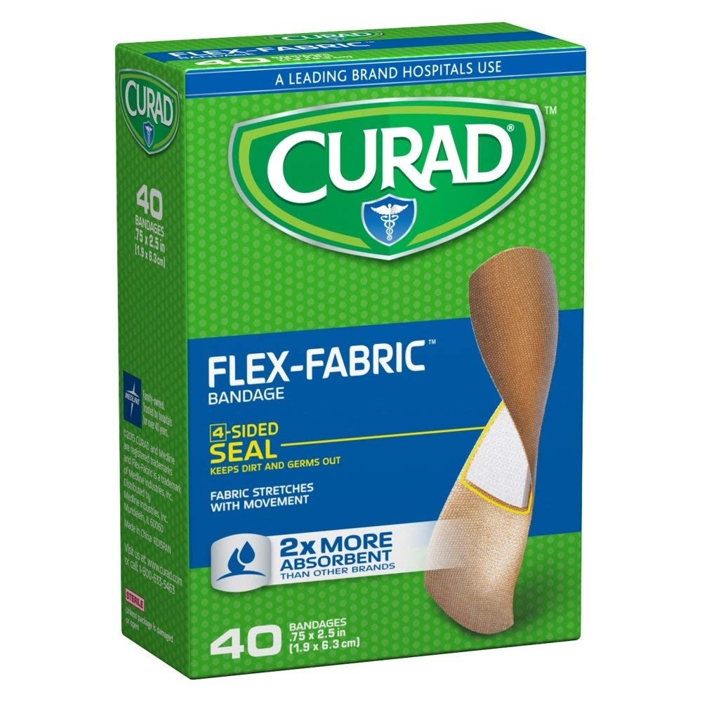 image:imageCURAD FlexFabric Adhesive Bandages 34 x 212 Superior Wound Care 40 Count 1 Box