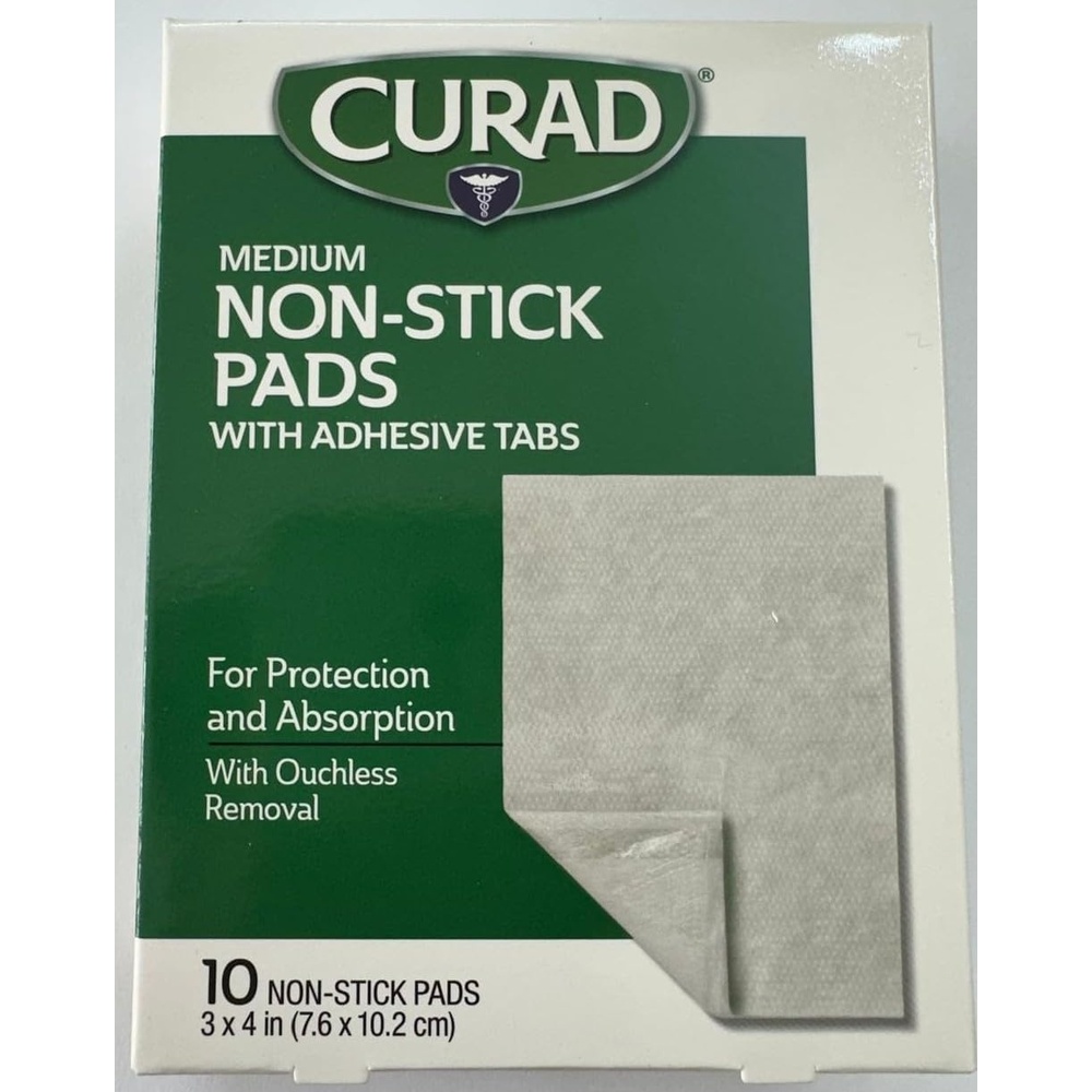 image:imageCURAD Sterile Nonstick Pads 3 x 4 Not Made from Natural Rubber Latex Pack of 12White