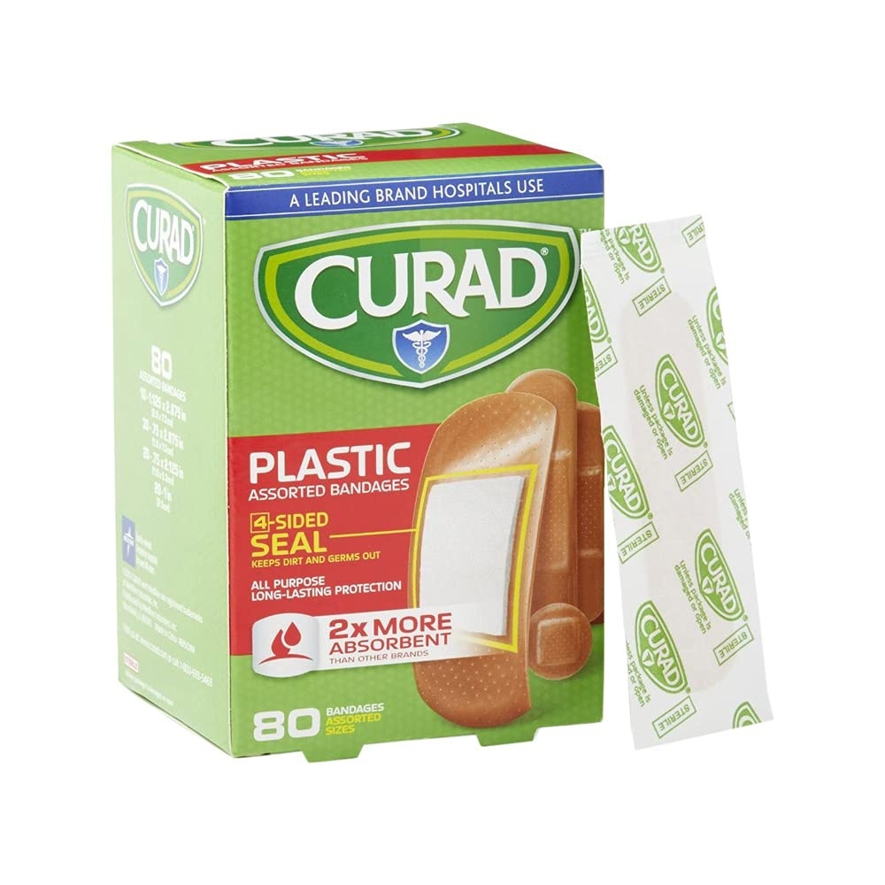 image:imageCurad CUR45157RBZ Plastic Adhesive Bandage for First Aid Assorted Sizes Pack of 8