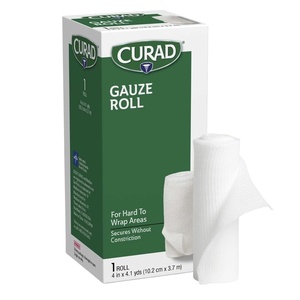 CURAD Cotton Stretch Gauze Bandage Roll, 4 in x 4.1 yrd(1)