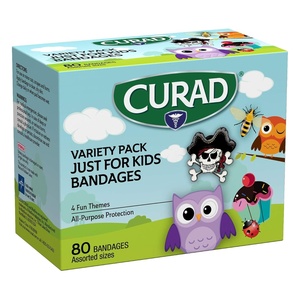 CURAD Just for Kids Plastic Bandages, Assorted Sizes, Box of 80(Kids)