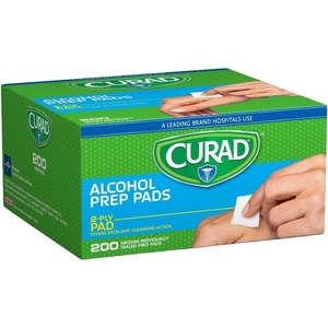 CURAD Medium 2-Ply Sterile Alcohol Prep Pads, Essential for First Aid Kits, 100/Box, Pack of 30(200 Count (Pack of 1))