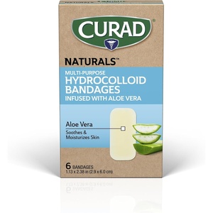 CURAD Naturals Multipurpose Hydrocolloid Bandages with Aloe Vera, 24 Count